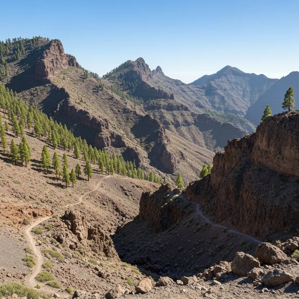 sendero volcánico de montaña en Gran Canaria